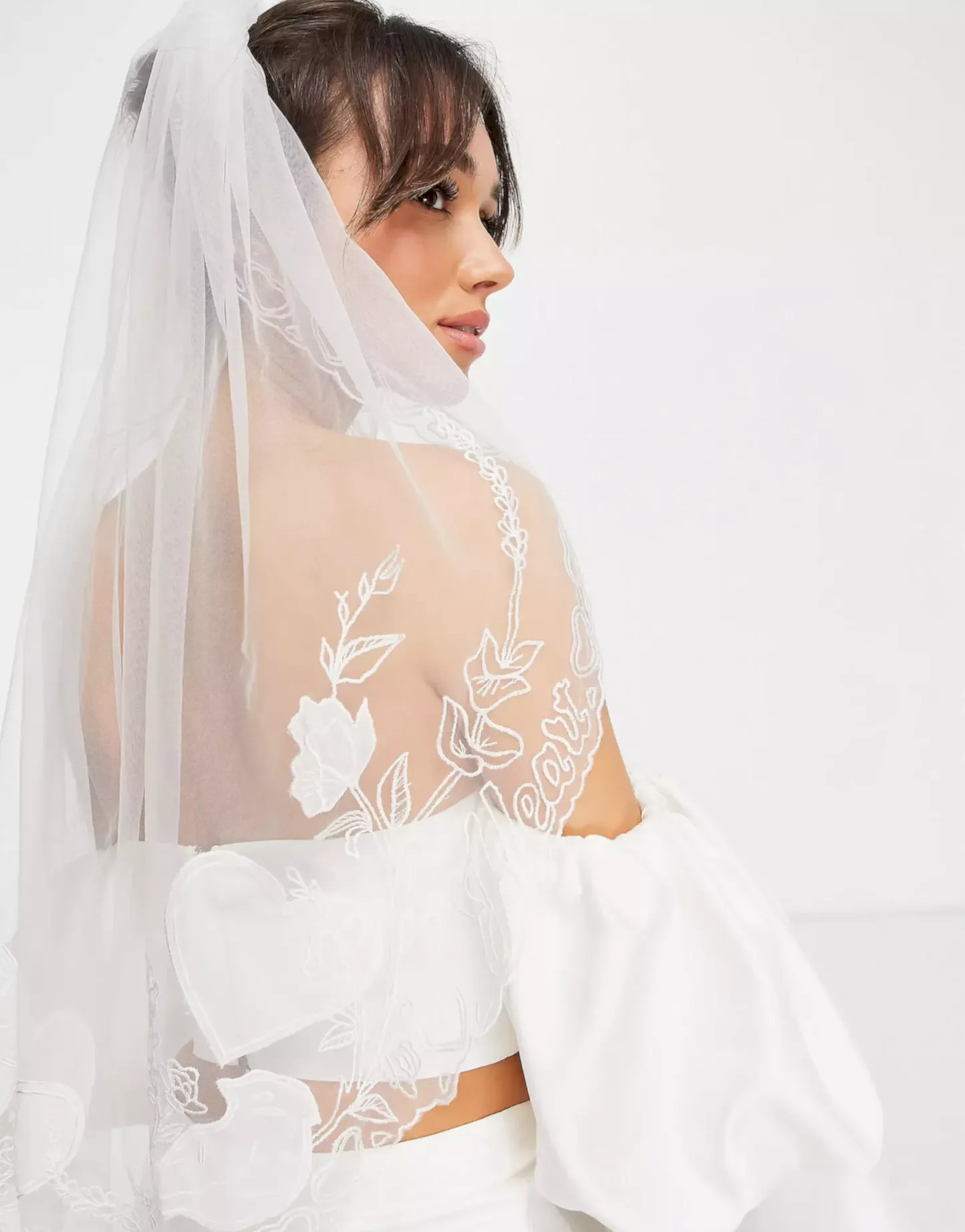 ASOS EDITION Hip Length Love Bird Embroidered Veil