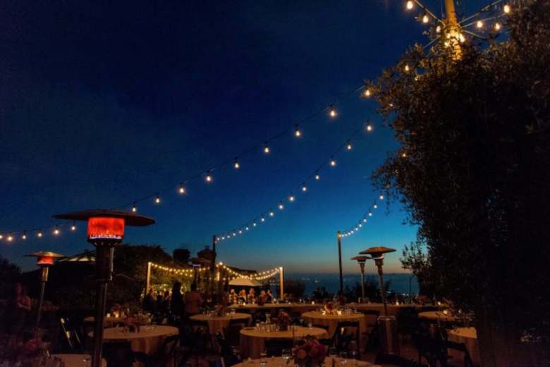 wedding reception at night