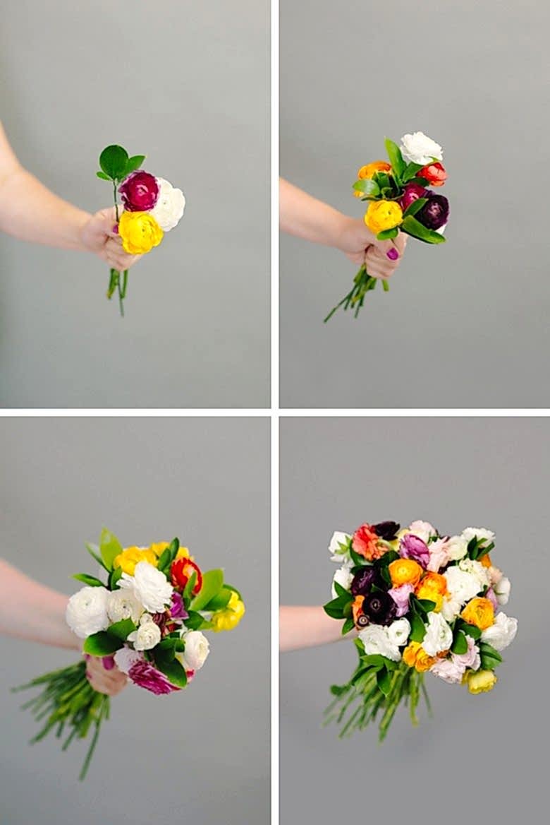 flower prep for a diy wedding bouquet