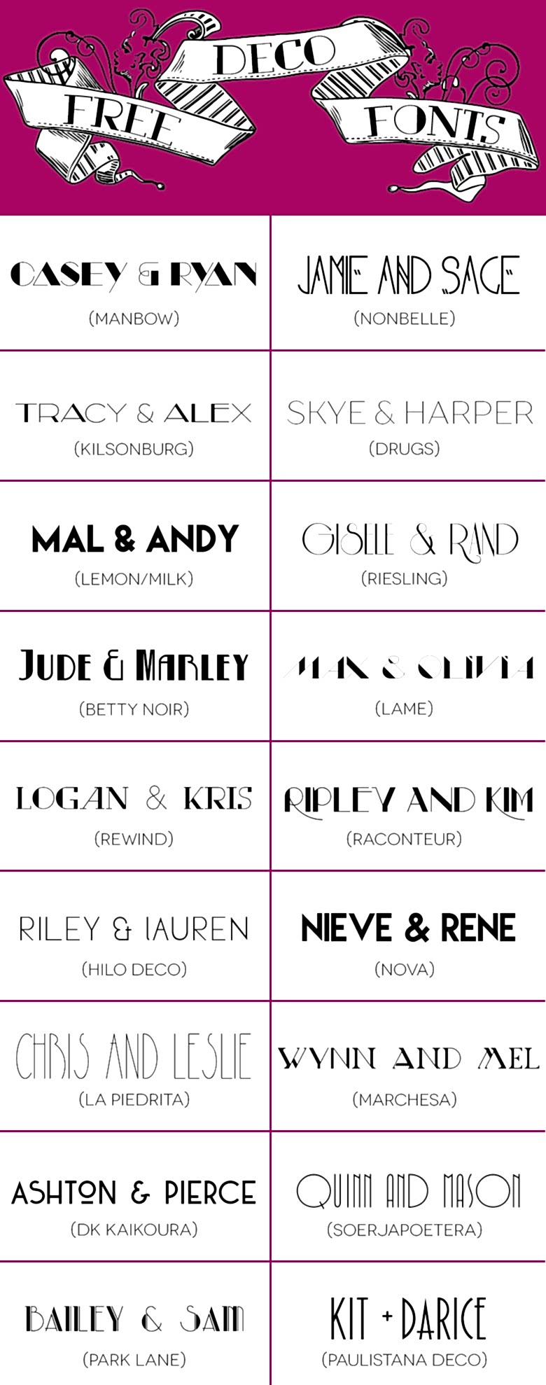 Deco Fonts Layout