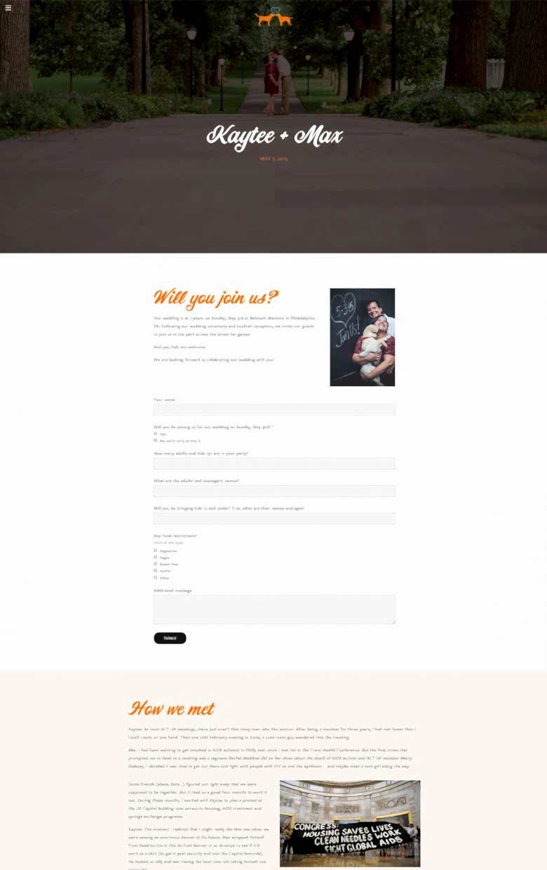 logo wedding website