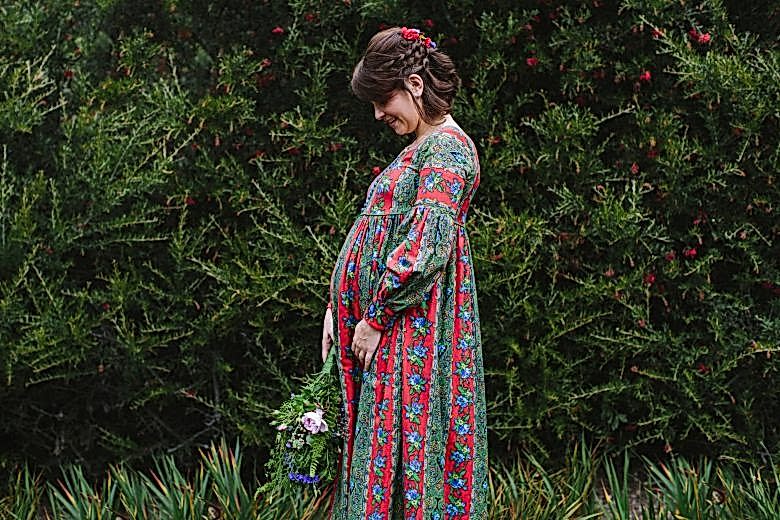  70's Vintage Paisley Wedding Dress