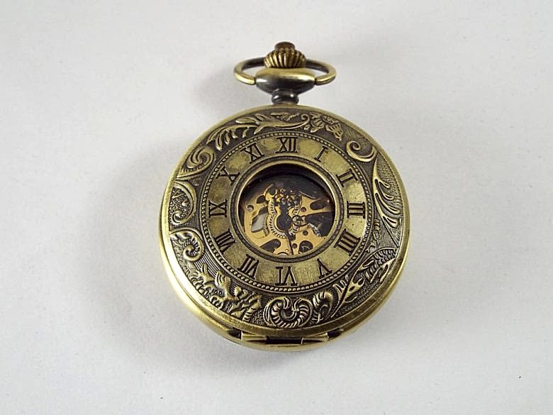 this bronze steam punk pocket watch is a one-of-a-kind anniversary gift