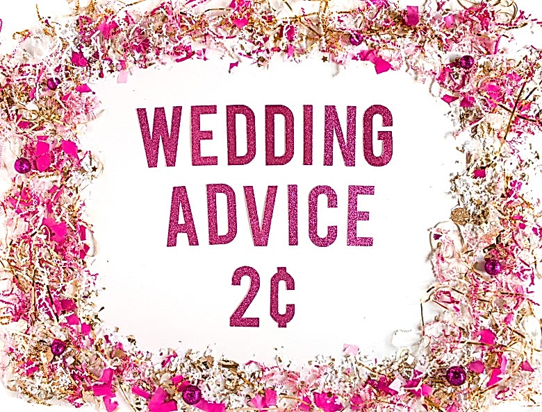 Wedding Advice Two Cents Confetti Sign