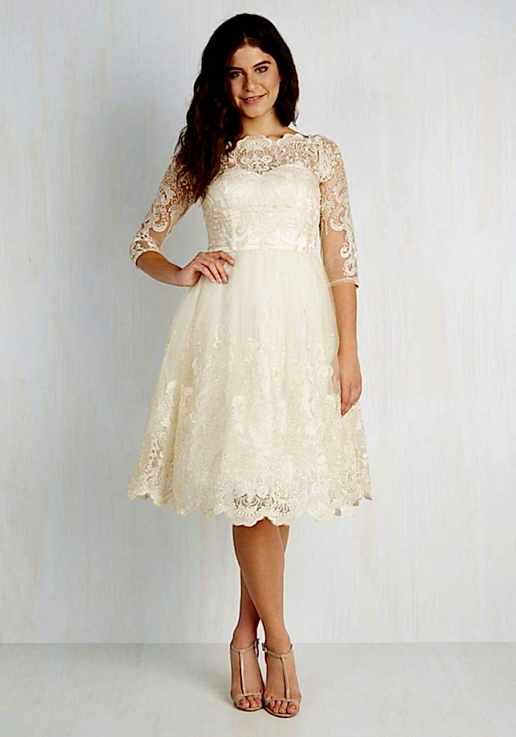Gilded Grace Dress in Champagne from Modcloth. | A Practical Wedding