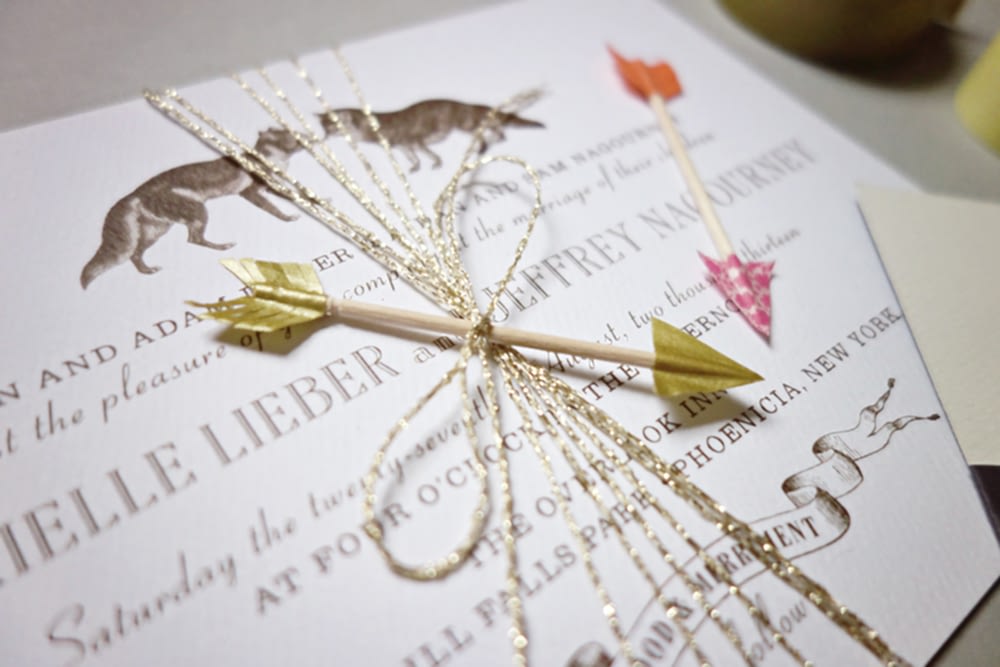 arrow embellishments for wedding invitations