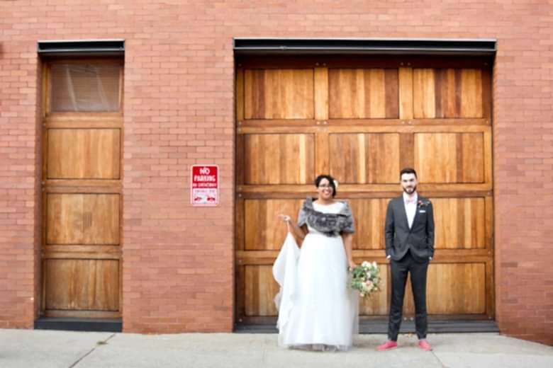 bride and groom on wedding day