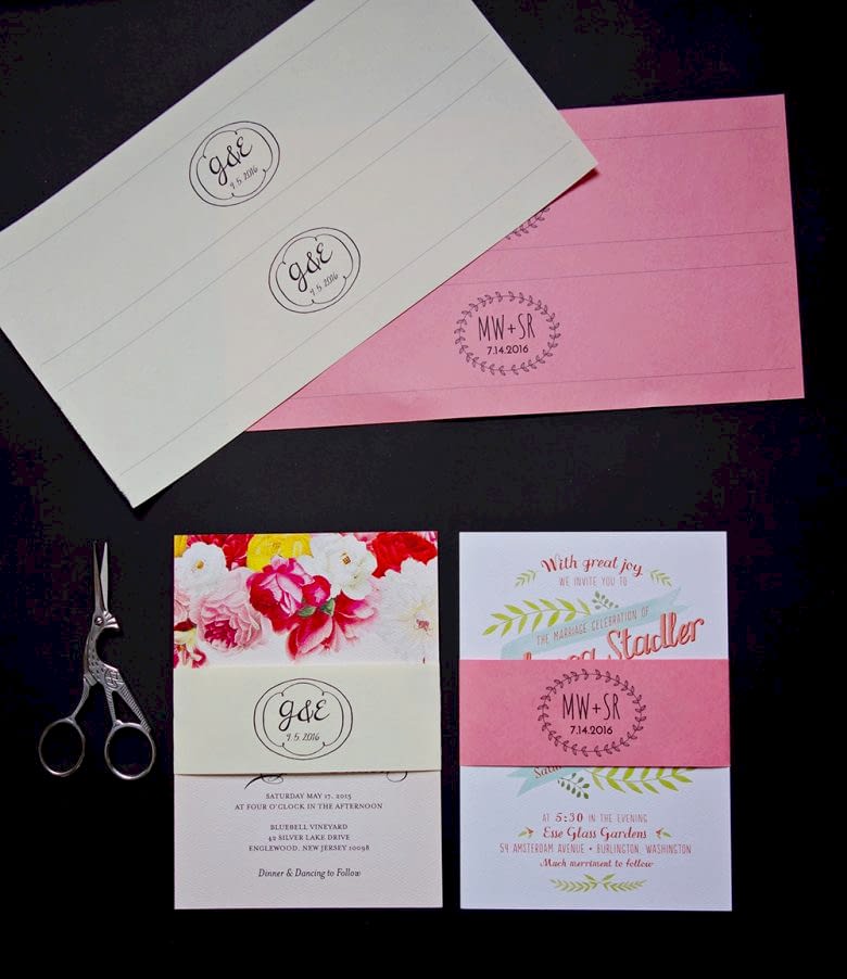 belly bands for wedding invitations
