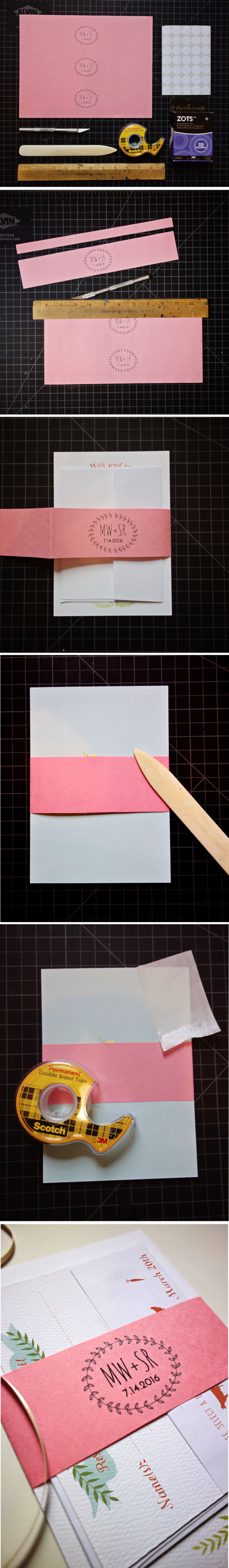 printable belly bands for wedding invitations