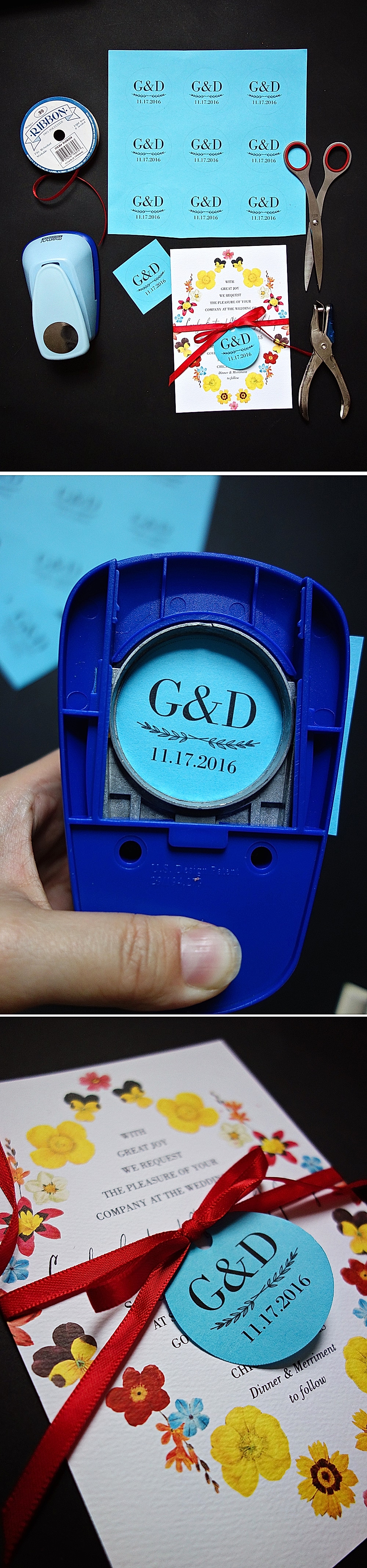circle punch for wedding invitations