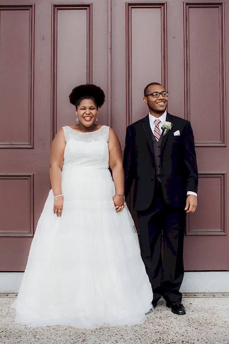 woman and man on wedding day