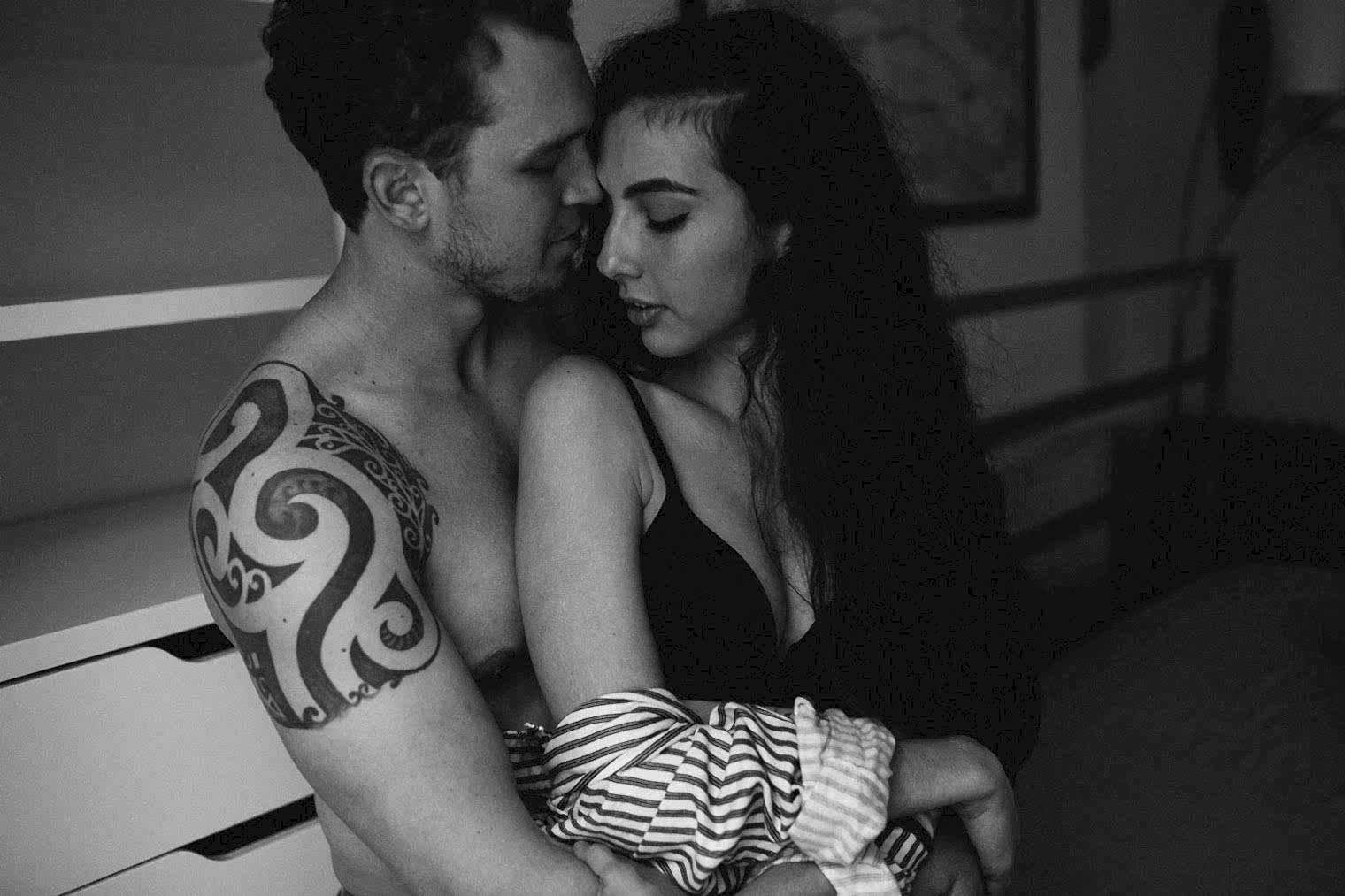two people embrace