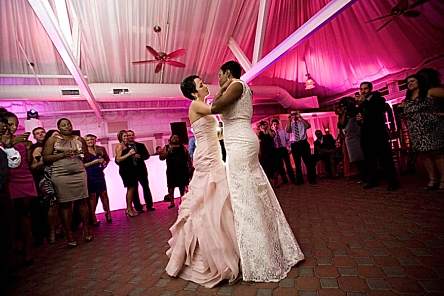 Two brides dancing their first dance