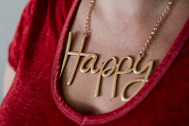 Happy necklace on career change seeker