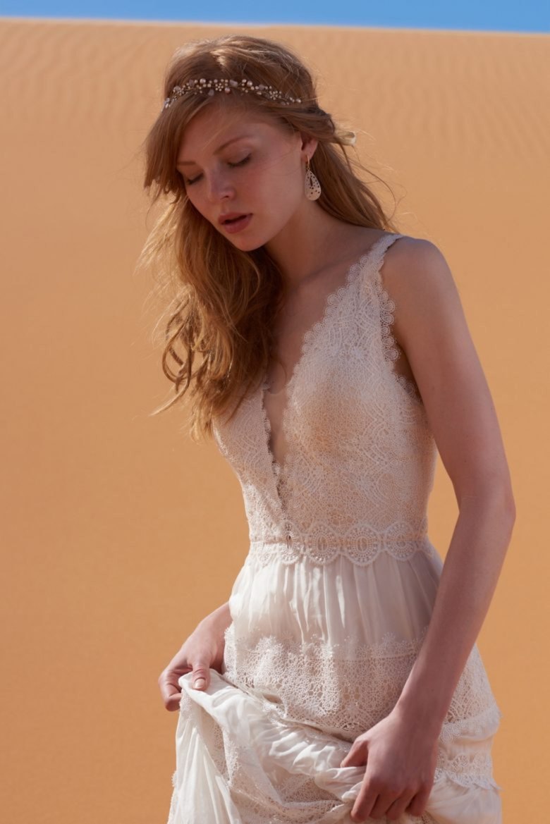 bride wearing the genevieve lace gown from the BLDHN Spring 2016 Collection