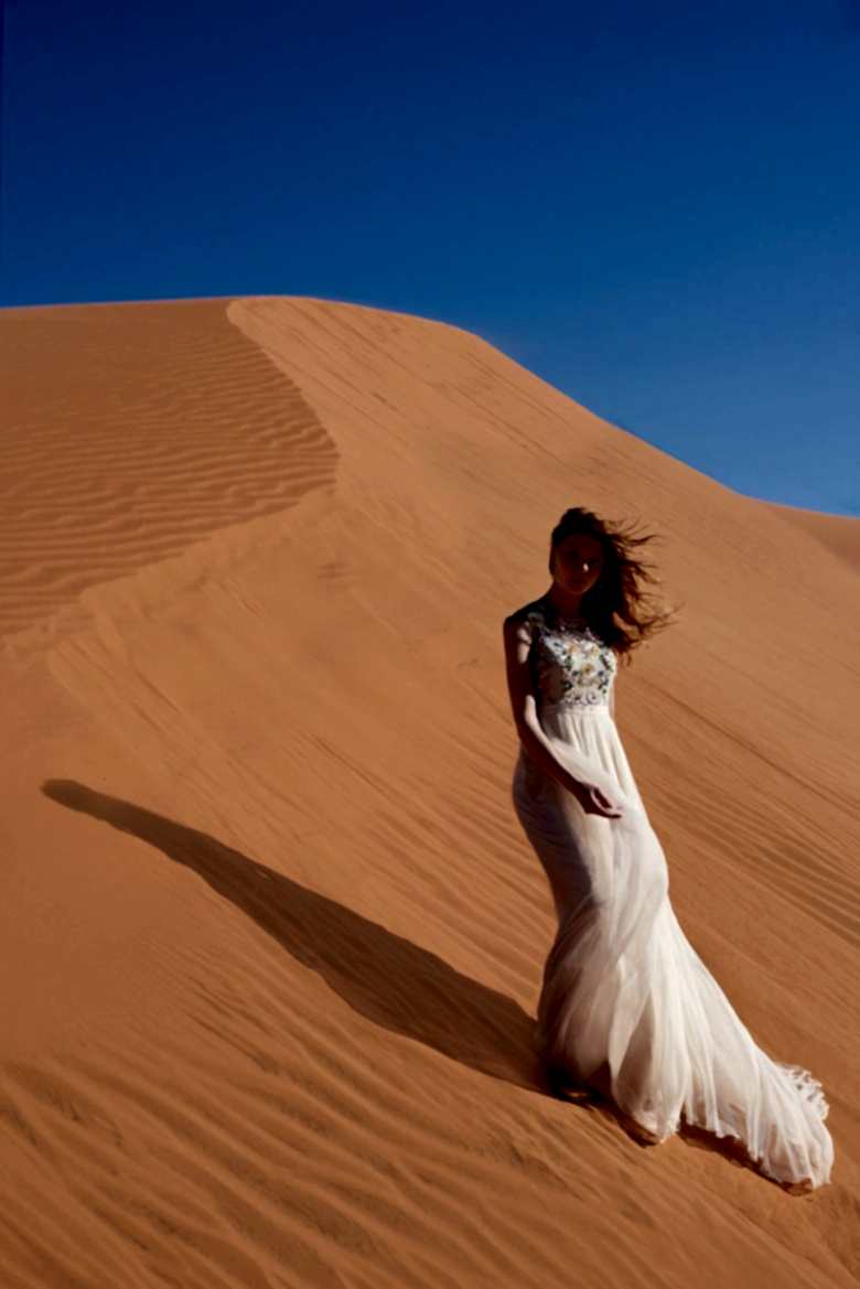 bride wearing the Paulette Dress from the BHLDN Spring 2016 Collection