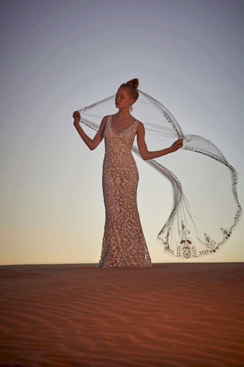 Bride wearing the Meghan Gown from the BHLDN Spring 2016 Collection