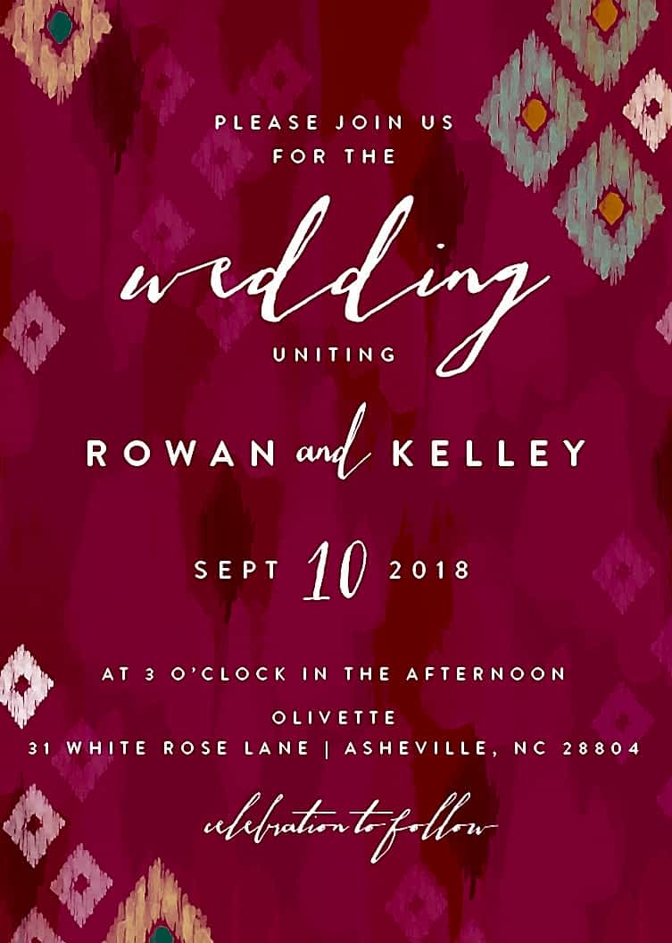 boho ikat wedding invitation by minted