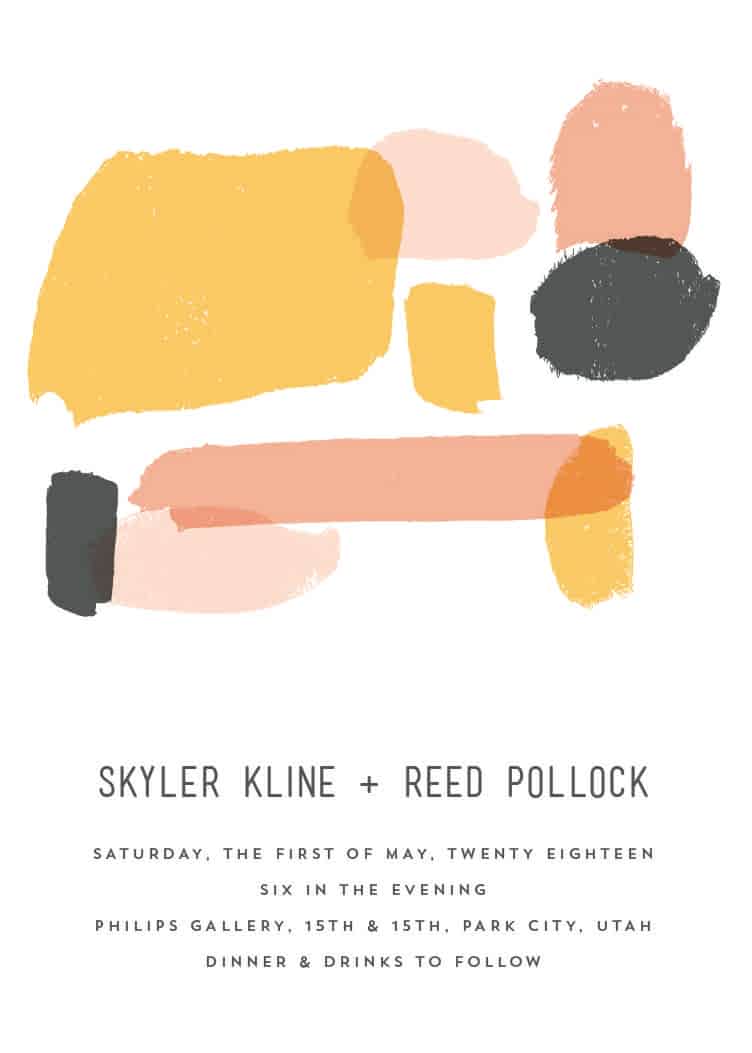 brush wedding invitation by minted