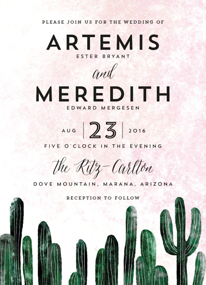 desert oasis wedding invitation by minted
