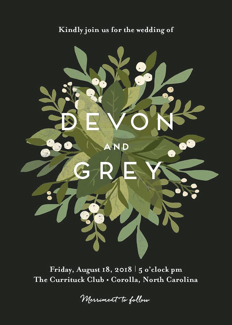 laurel of greens wedding invitation by minted
