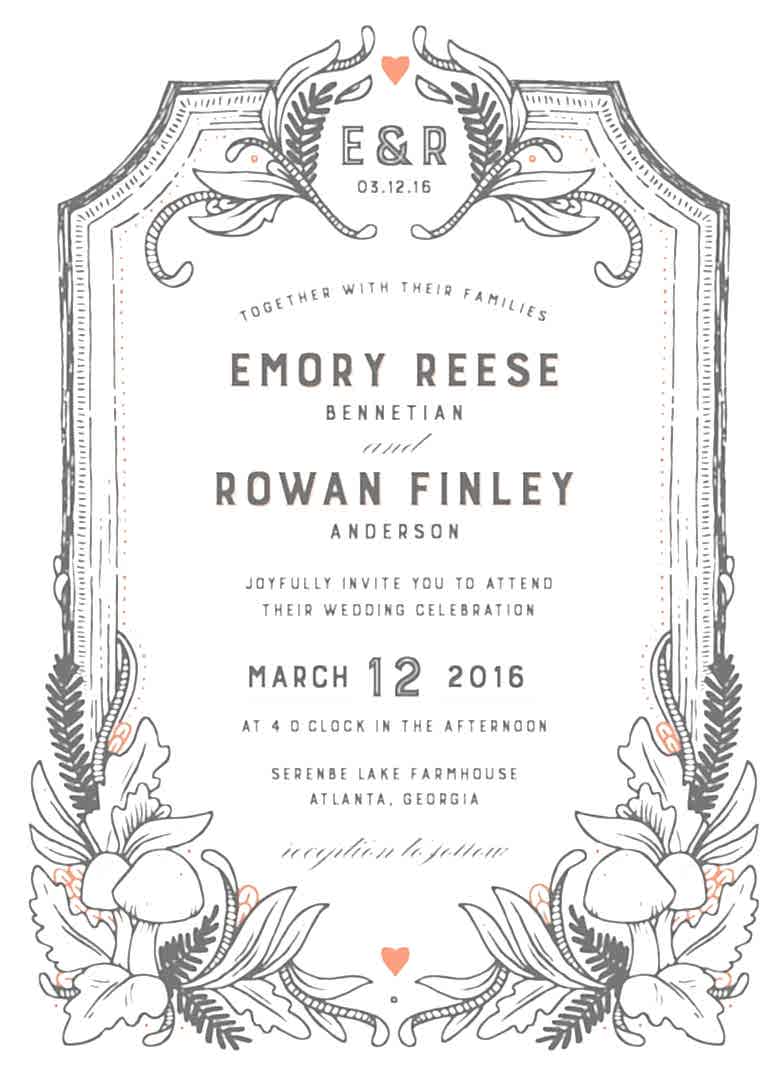 looking glass wedding invitation by minted