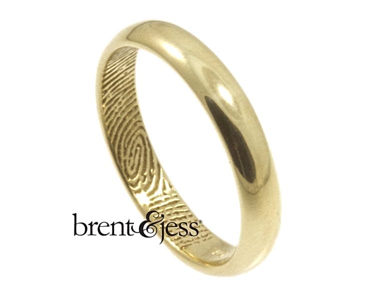 10k yellow high polish 3mm halfround ring