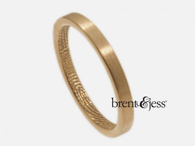 14k rose gold matte finish narrow inner wrap wedding ring