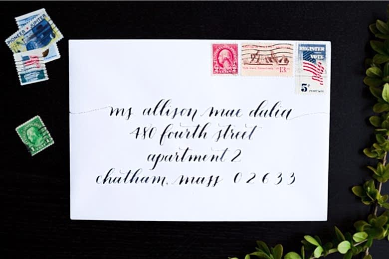 Manayunk Calligraphy Styles - Cape Codder envelope