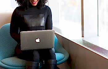 woman working on computer