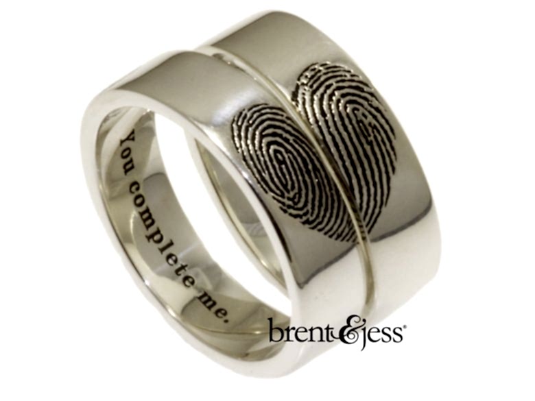 heart Shaped fingerprint rings
