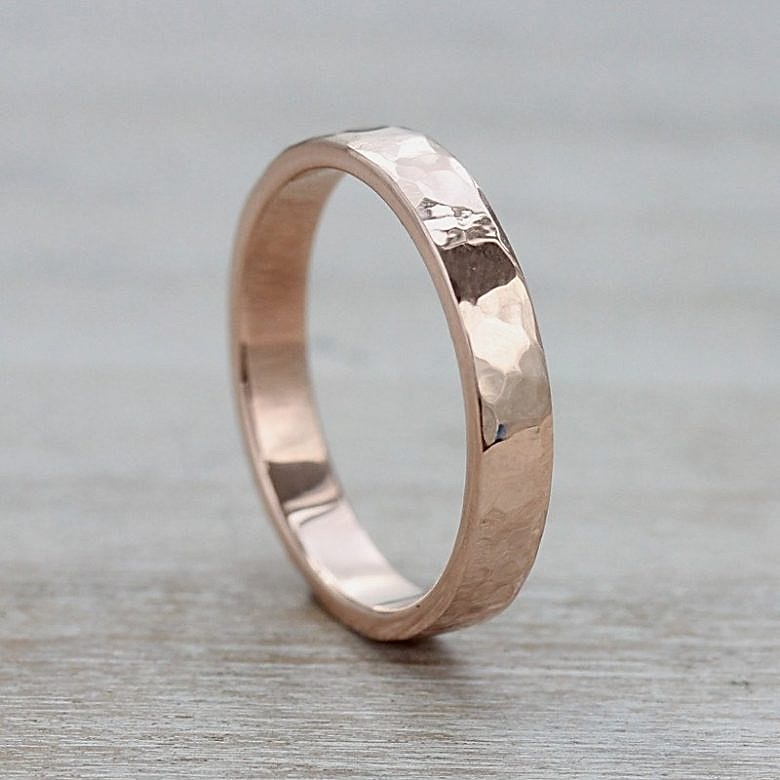 3mm_Slim_Flat_Textured_14k_Rose_Gold wedding ring