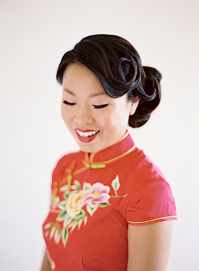vintage inspired bridesmaid updo hairstyle