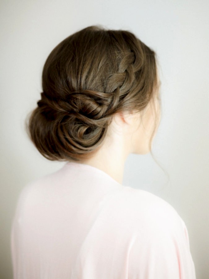 braided chignon bridesmaid updo
