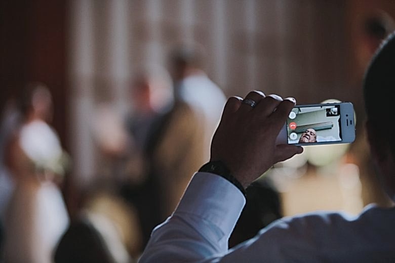 Facetime-ing relative in hospital during wedding