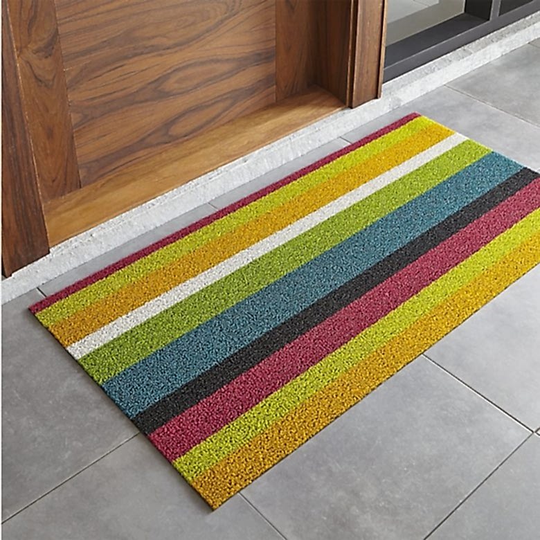 striped doormat from crate and barrel