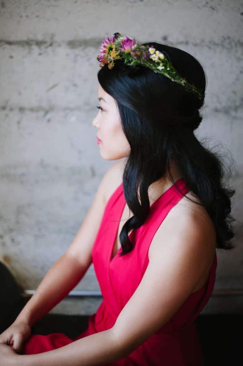 half up half down bridesmaid for asian hair