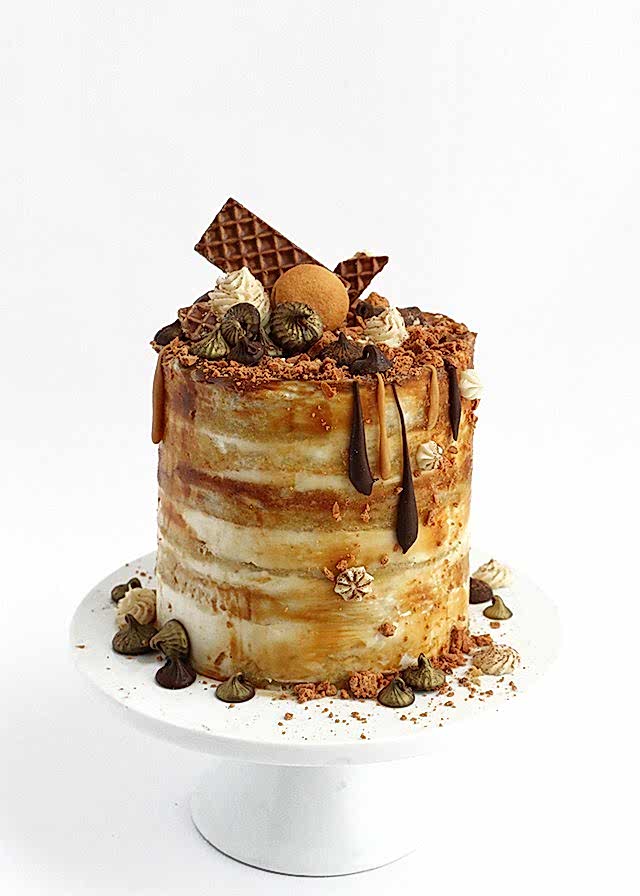 caramel and chocolate cake
