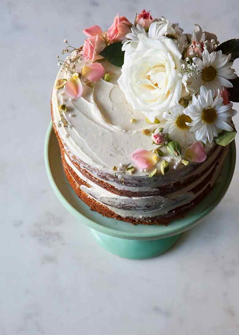 cake with wildflowers
