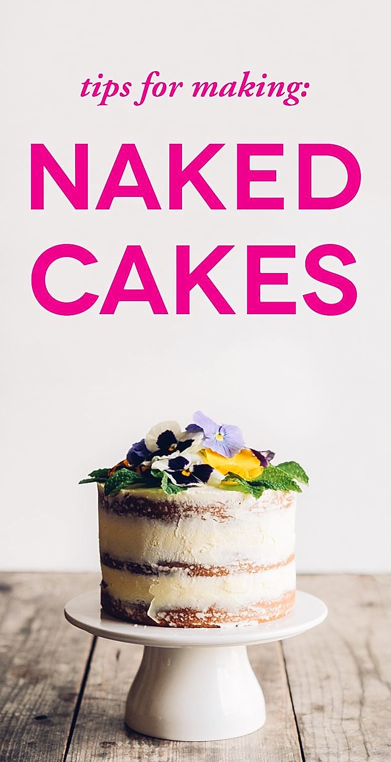 small naked cake with flowers