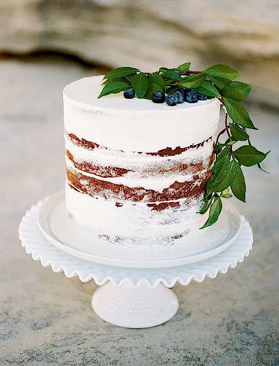 minimalist white cake with berries