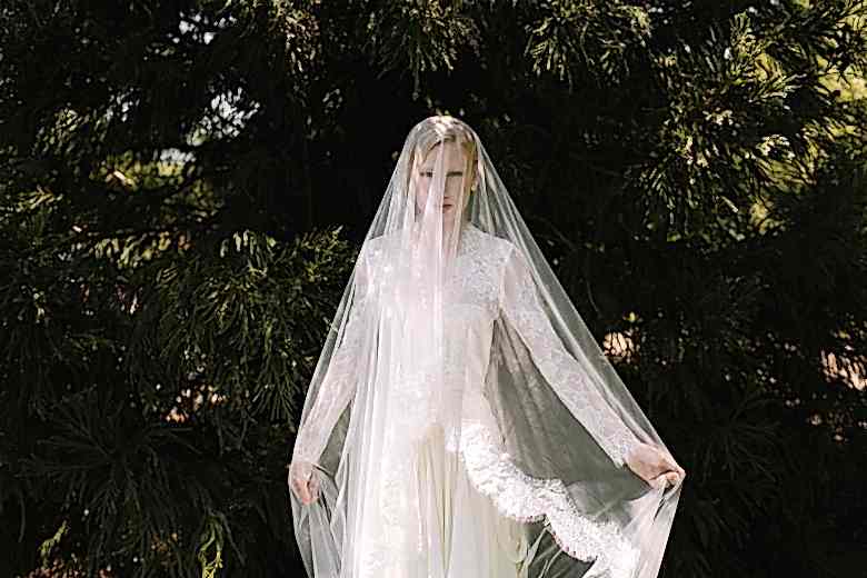bride wearing the new lace and liberty wedding line