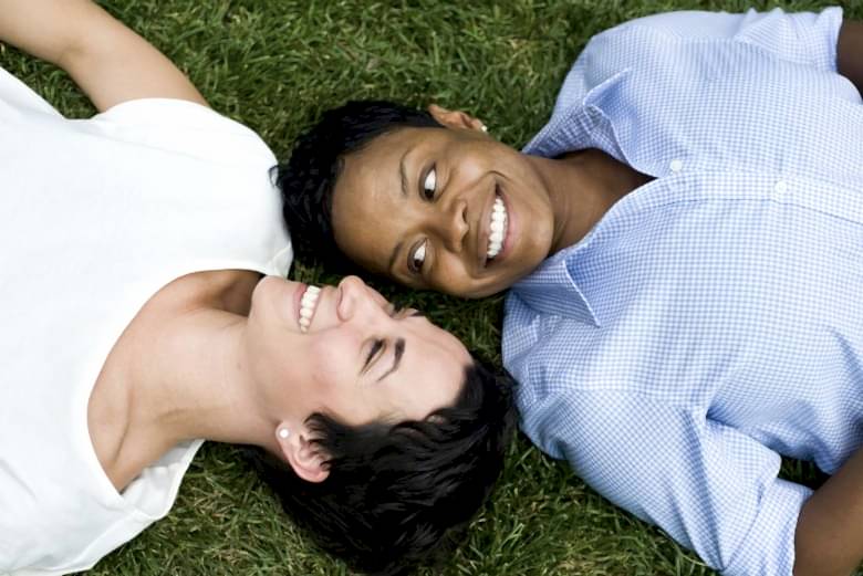 couple smiling at one another