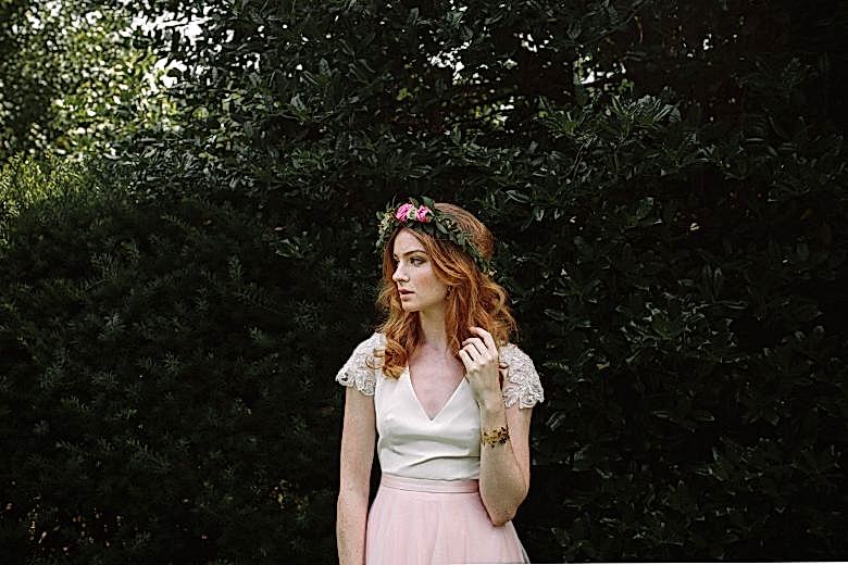 bride wearing the new lace and liberty wedding line