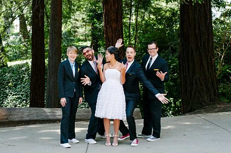 bride standing with grooms party