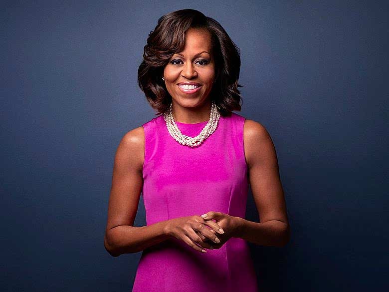 michelle obama in pink dress