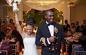 bride and groom walking down the aisle