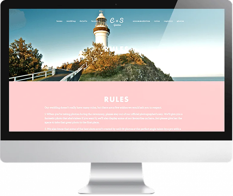 example of one of Squarespace's best wedding websites