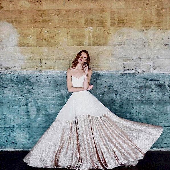 metallic wedding dress