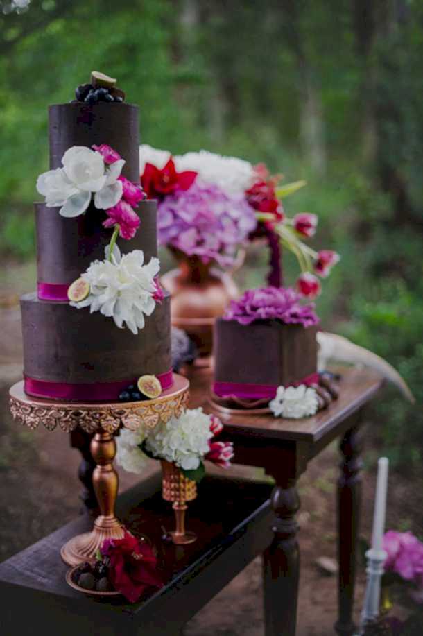 chocolate cake with pink ribbon